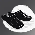 Black clog-style slippers image